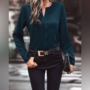 Teal Blue Long-sleeve Shirt